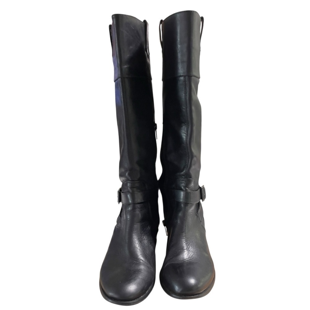 Arturo Chiang Boots Sz 8 M Riding Beatrix Knee High Black Leather Shoes Moto - Picture 2 of 13
